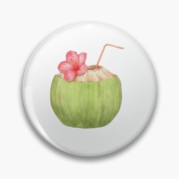 Item preview, y2k aesthetic coconut with hibiscus flower designed and sold by RedPolkaDot1.