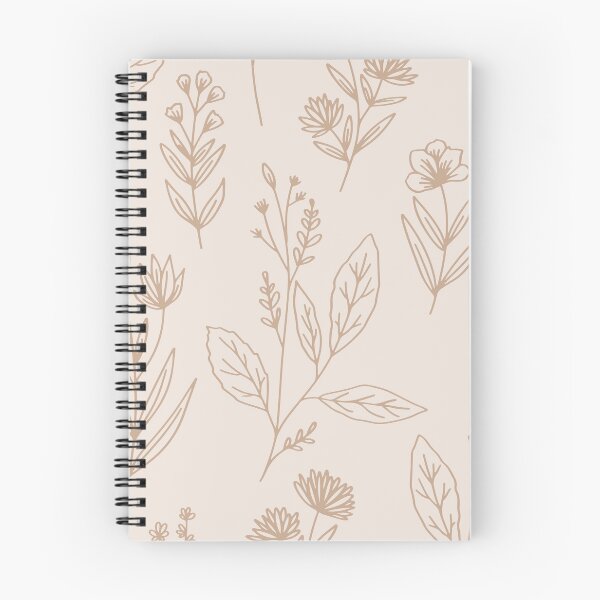 Item preview, M Vintage Botanical Herbarium Wildflower Line Art Light Kraft Brown Pattern designed and sold by DropRomance.