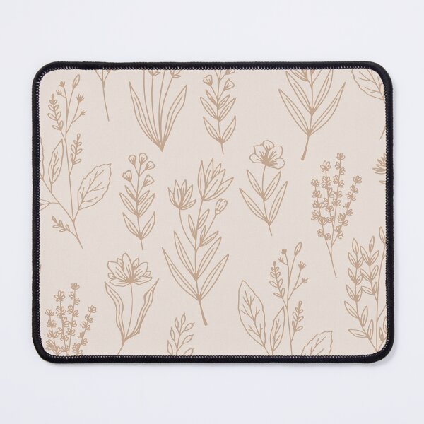 Item preview, M Vintage Botanical Herbarium Wildflower Line Art Light Kraft Brown Pattern designed and sold by DropRomance.