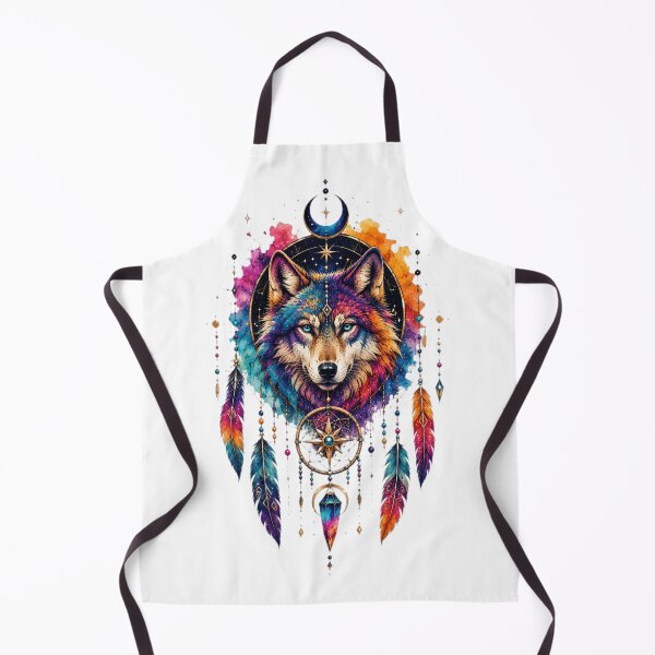 Item preview, Cosmic Wolf Dreamcatcher & Moon designed and sold by MyCalmDraw.