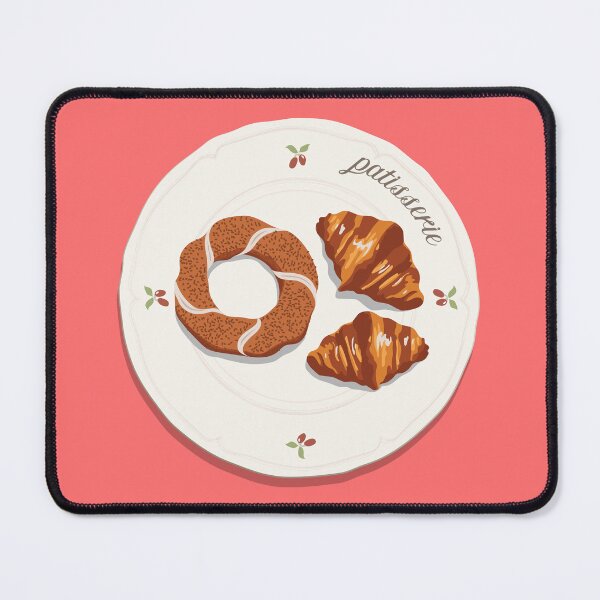 Item preview, Patisserie Plate with Croissant and Simit Illustration designed and sold by lazonabianca.