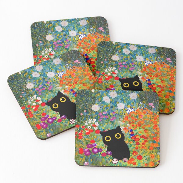 Item preview, Cat Art Print  Klimt  Black Cat In A Garden designed and sold by PurrfectHome.