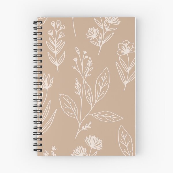 Item preview, M Vintage Botanical Herbarium Wildflower Line Art Muted Kraft Brown designed and sold by DropRomance.