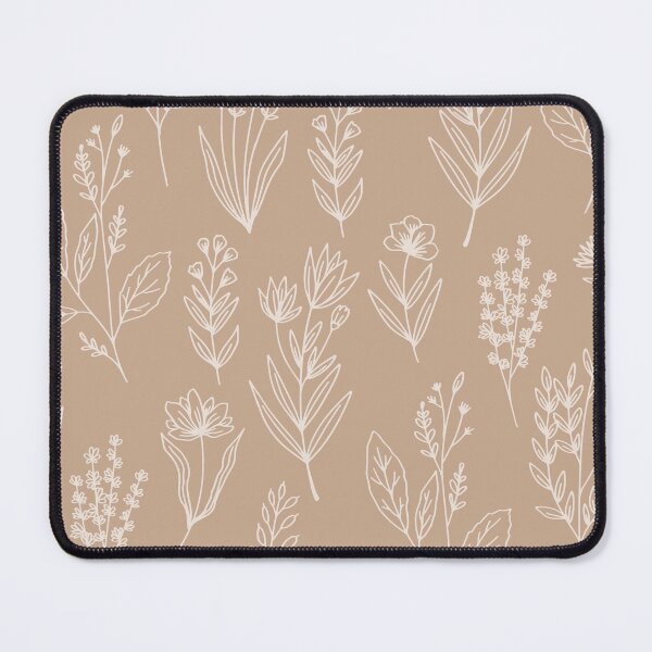 Item preview, M Vintage Botanical Herbarium Wildflower Line Art Muted Kraft Brown designed and sold by DropRomance.