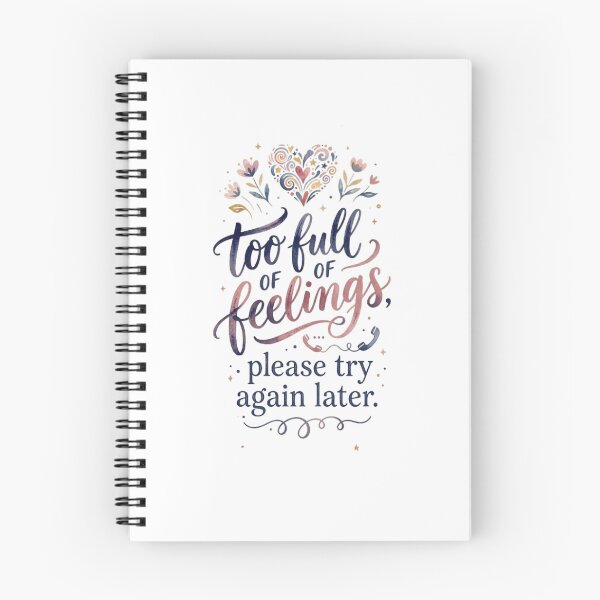 Item preview, Too Full of Feelings, Please Try Again Later | Funny Introvert Mental Health Quote designed and sold by FitEnvy.