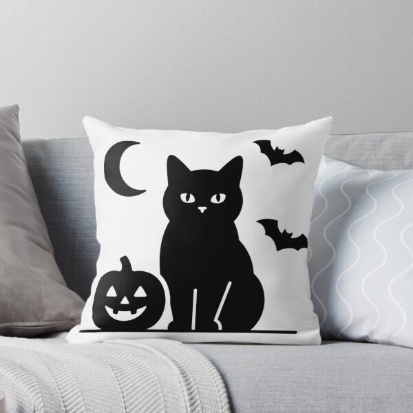 Item preview, Black Bombay Cat Halloween Minimalist Cute Spooky Pumpkin Bat Moon Graphic designed and sold by Ghostlycats2026.