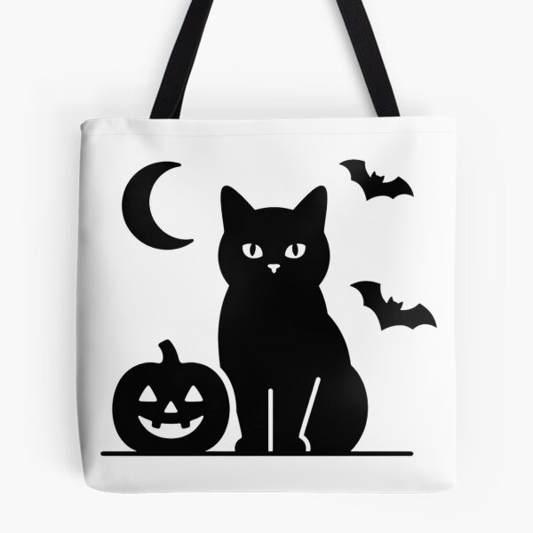 Item preview, Black Bombay Cat Halloween Minimalist Cute Spooky Pumpkin Bat Moon Graphic designed and sold by Ghostlycats2026.