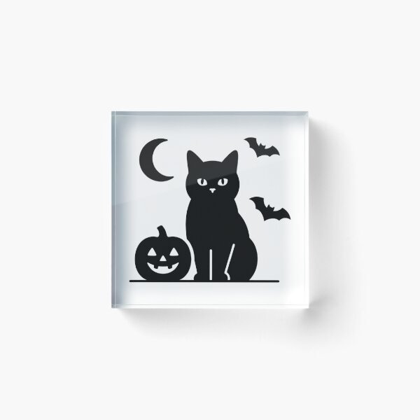 Item preview, Black Bombay Cat Halloween Minimalist Cute Spooky Pumpkin Bat Moon Graphic designed and sold by Ghostlycats2026.