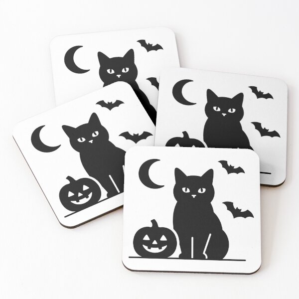 Item preview, Black Bombay Cat Halloween Minimalist Cute Spooky Pumpkin Bat Moon Graphic designed and sold by Ghostlycats2026.