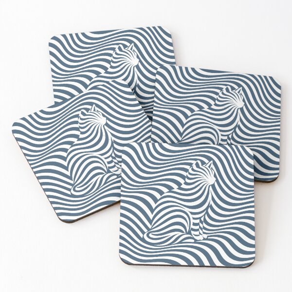 Item preview, Invisible Cat Op Art – Dusty Navy designed and sold by WAUZ.