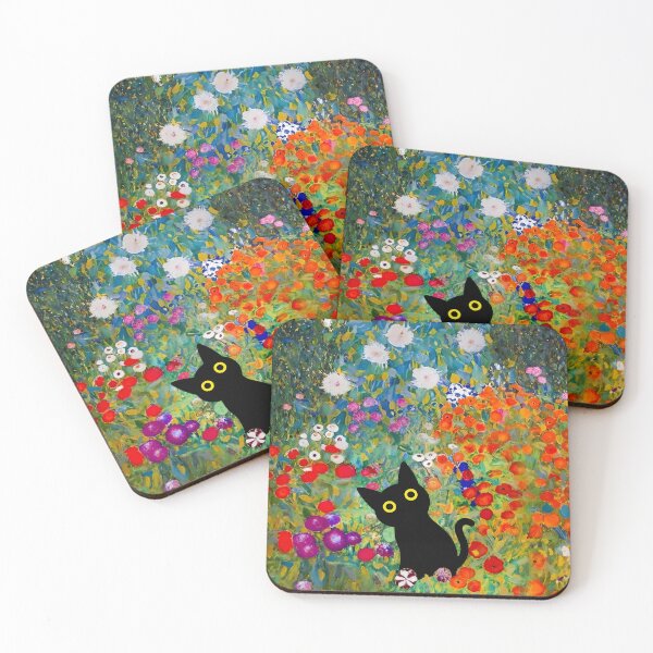 Item preview, Cat Art Print  Klimt  Black Cat In A Garden designed and sold by PurrfectHome.
