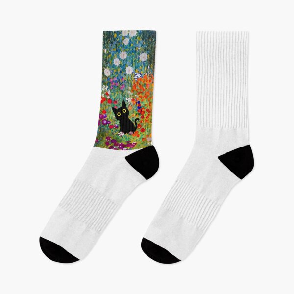 Item preview, Cat Art Print  Klimt  Black Cat In A Garden designed and sold by PurrfectHome.