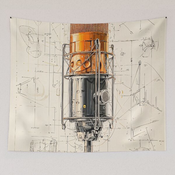 Item preview, Blueprint Microphone Sketch designed and sold by Design Atlas.