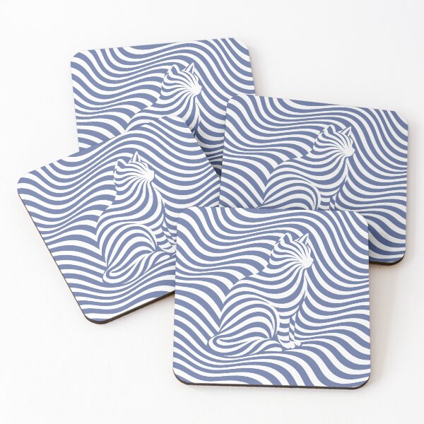 Item preview, Hidden Cat Illusion – Slate Blue designed and sold by WAUZ.