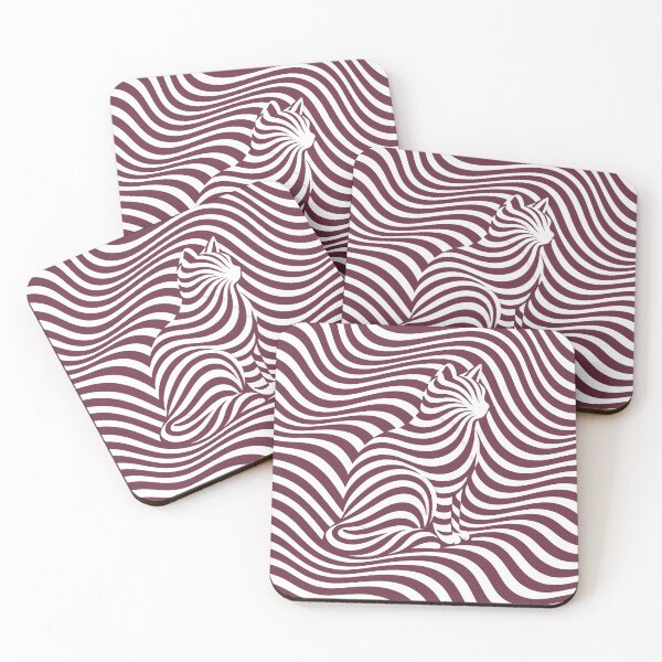 Item preview, Invisible Cat Optical Art – Burgundy designed and sold by WAUZ.