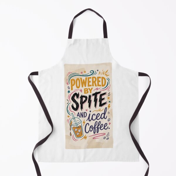 Item preview, Powered by Spite and Iced Coffee – Funny Caffeine Quote Typography Sticker | Sarcastic Coffee Lover Gift designed and sold by FitEnvy.