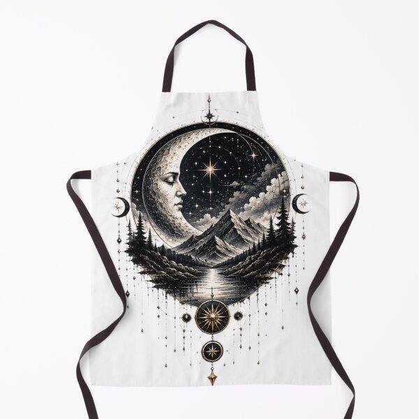 Item preview, Moon Face Mountains & Starry Sky designed and sold by MyCalmDraw.
