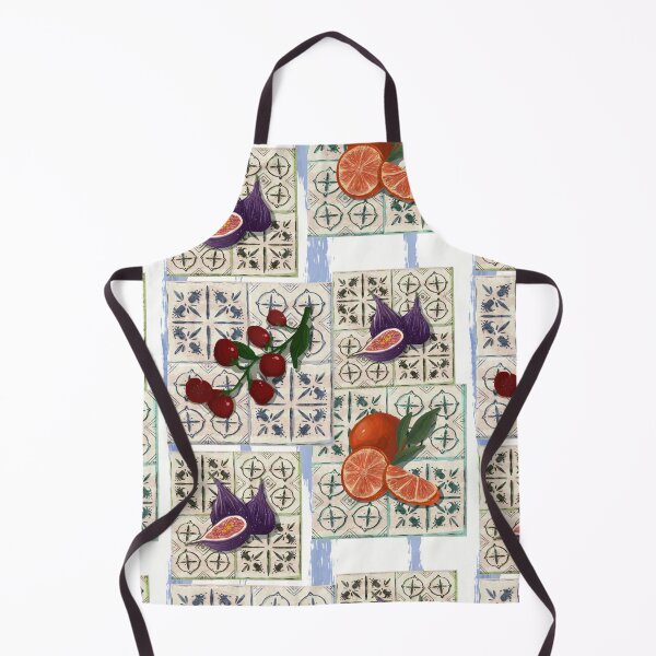 Item preview, Bright colors and fruits on decorative tiles in a kitchen setting during daylight designed and sold by SpaceartLilu.