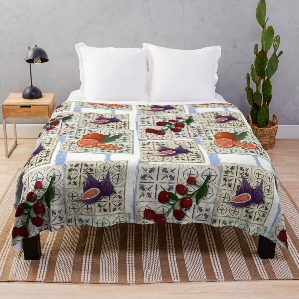 Item preview, Bright colors and fruits on decorative tiles in a kitchen setting during daylight designed and sold by SpaceartLilu.