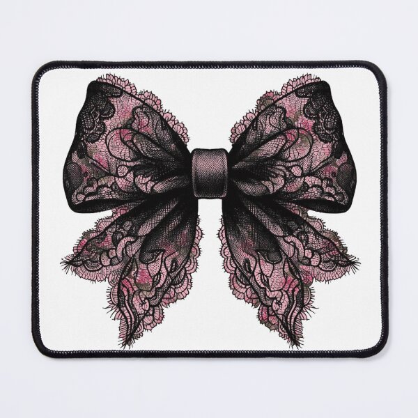 Item preview, Coquette Black and Pink Lace Bow designed and sold by Claudia Villota.