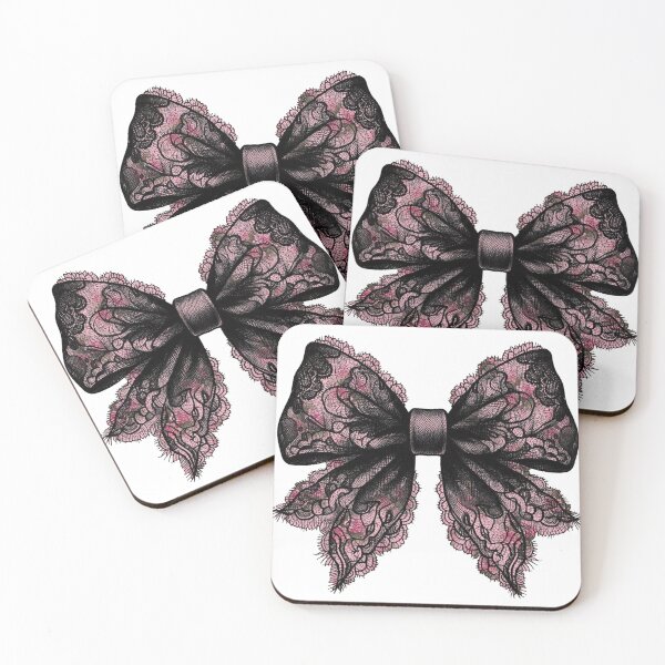 Item preview, Coquette Black and Pink Lace Bow designed and sold by Claudia Villota.