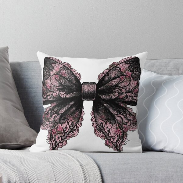 Item preview, Coquette Black and Pink Lace Bow designed and sold by Claudia Villota.