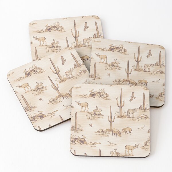 Item preview, Sonoran Desert Wildlife Toile in Sepia designed and sold by somecallmebeth.