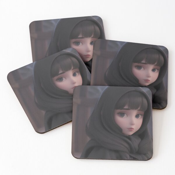 Item preview, Mysterious Dark Hooded Fantasy Girl designed and sold by MoonGlyphSilence.