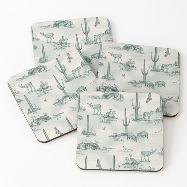 Item preview, Sonoran Desert Wildlife Toile in Teal designed and sold by somecallmebeth.