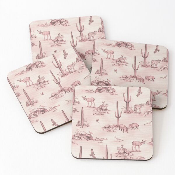 Item preview, Sonoran Desert Wildlife Toile in Pink designed and sold by somecallmebeth.