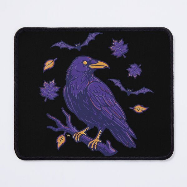 Item preview, Raven with Autumn Leaves and Bats designed and sold by pumpkinchino.