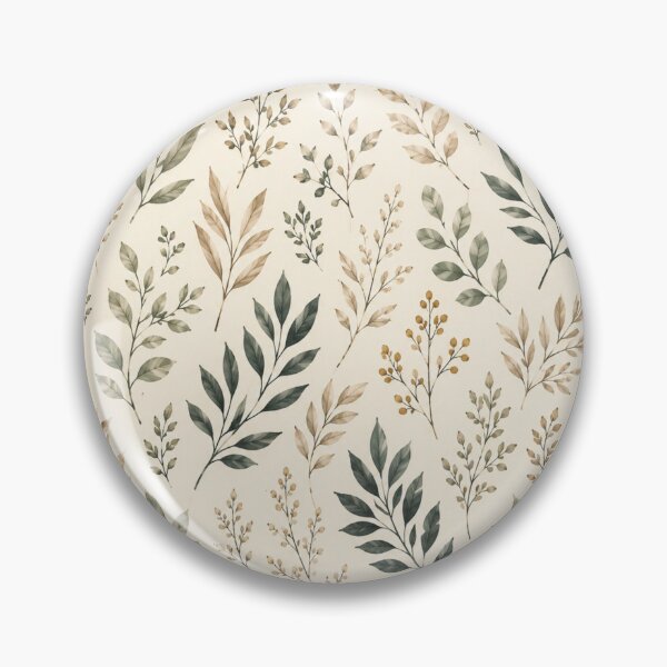 Item preview, Earthy Watercolor Botanical Leaves Pattern designed and sold by QCena.