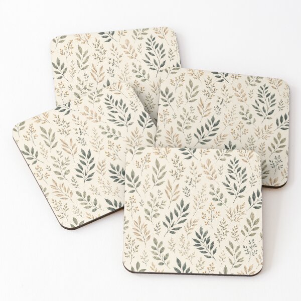 Item preview, Earthy Watercolor Botanical Leaves Pattern designed and sold by QCena.