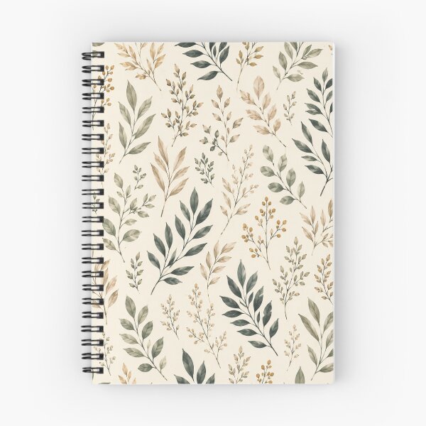 Item preview, Earthy Watercolor Botanical Leaves Pattern designed and sold by QCena.