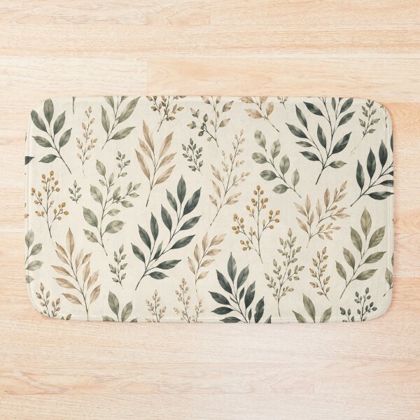 Item preview, Earthy Watercolor Botanical Leaves Pattern designed and sold by QCena.