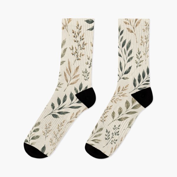 Item preview, Earthy Watercolor Botanical Leaves Pattern designed and sold by QCena.