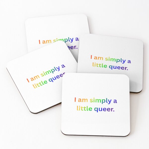 Item preview, I am simply a little queer. - Rainbow Text designed and sold by Prideful-Koala.