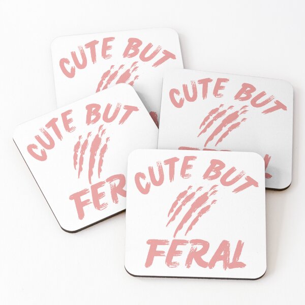 Item preview, Cute But Feral Pink Claw Marks Funny Quote Design designed and sold by HYPNK.