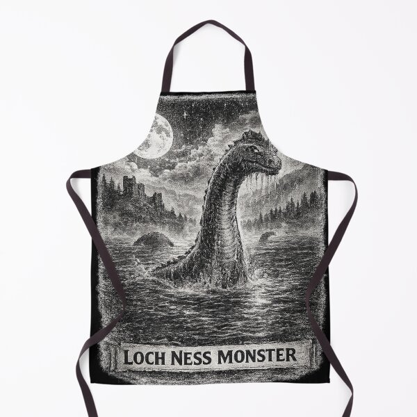 Item preview, Loch Ness Monster Vintage Cryptid Moonlight Lake Illustration designed and sold by TM DESIGNS AND MORE.