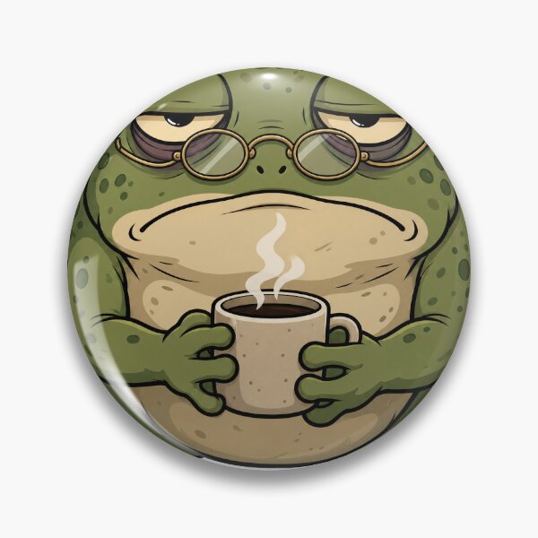 Item preview, Grumpy Frog Drinking Coffee designed and sold by NoirTonic.