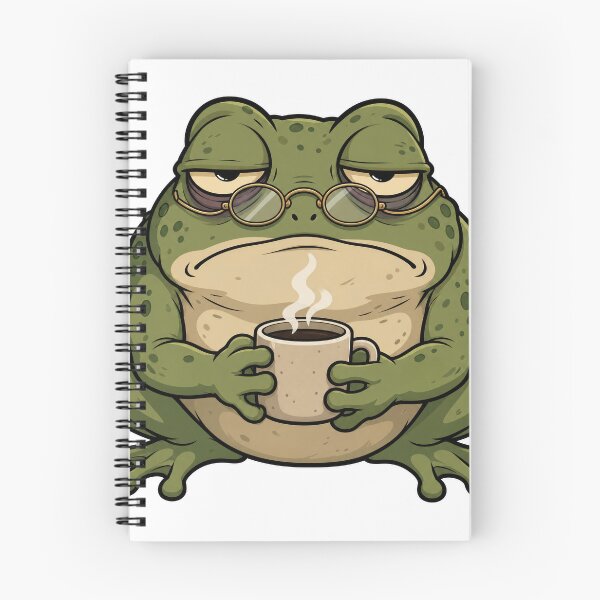 Item preview, Grumpy Frog Drinking Coffee designed and sold by NoirTonic.