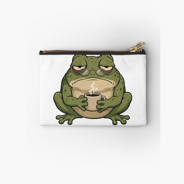 Item preview, Grumpy Frog Drinking Coffee designed and sold by NoirTonic.