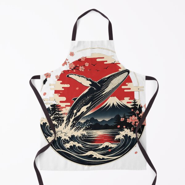 Item preview, Vintage Japanese Whale with Mount Fuji & Sakura | Ukiyo-e Ocean Art designed and sold by cannsuh.
