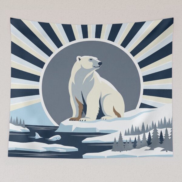 Item preview, Churchill Polar Bear - Flat Vector Wildlife Art designed and sold by ZUMERI.
