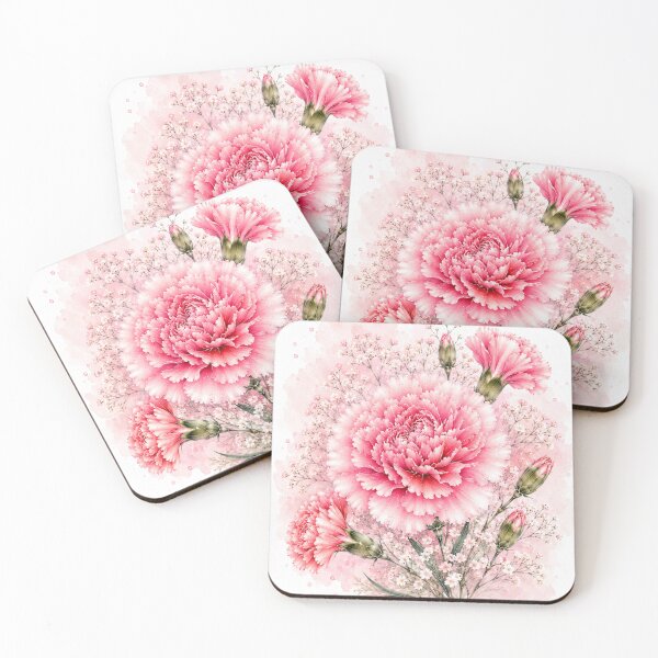 Item preview, January Carnation Floral Art designed and sold by tmoca.