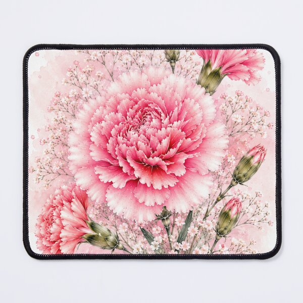 Item preview, January Carnation Floral Art designed and sold by tmoca.