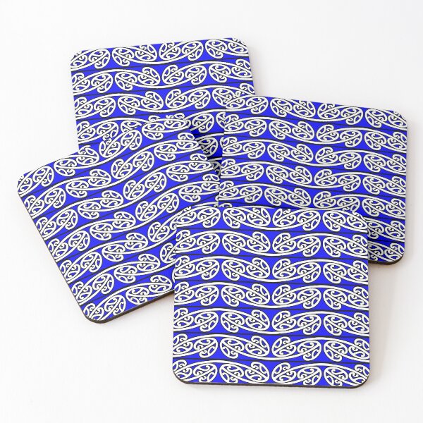 Item preview, Traditional Maori Kōwhaiwhai Pattern Blue Theme designed and sold by MY NEW ZEALAND.