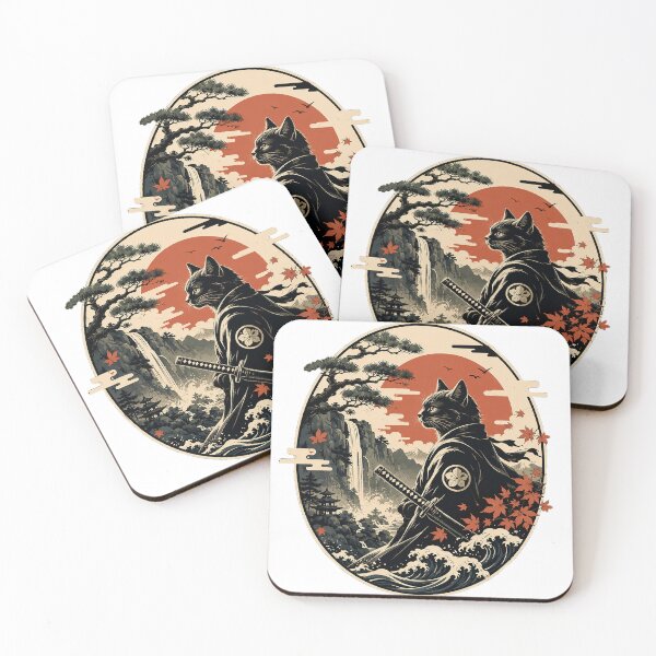 Item preview, Samurai Cat in Japanese Ukiyo-e Style | Vintage Warrior Neko Art designed and sold by cannsuh.