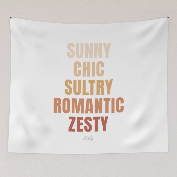 Item preview, Italy Typography, Sunny Chic Sultry Romantic Zesty Wall Art designed and sold by MarkedArtPrints.