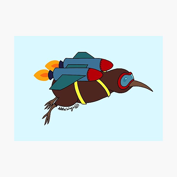 Item preview, Jet Pack Kiwi Bird - Incoming from New Zealand designed and sold by AdelieWings.